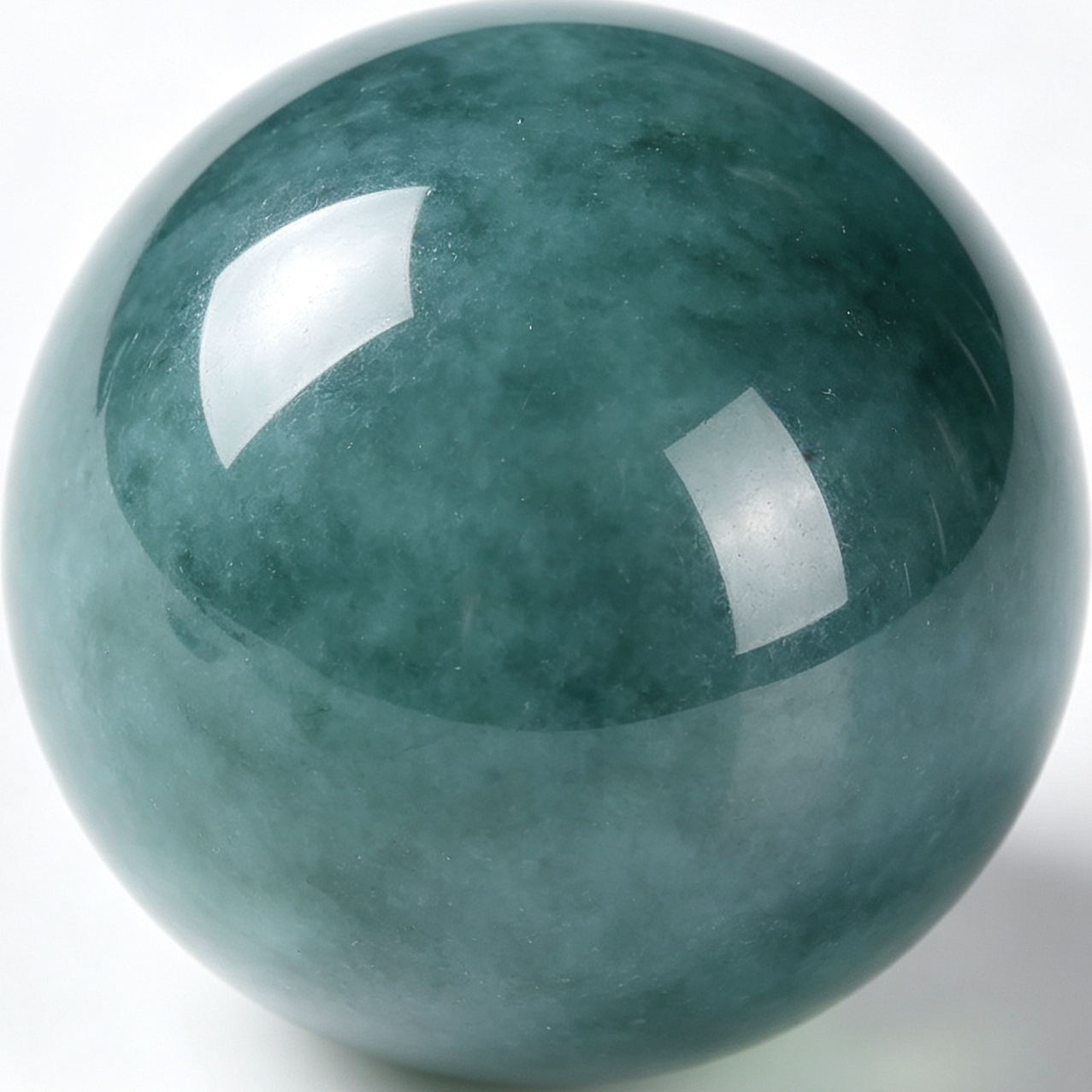 Blue Water Jadeite Round Beads