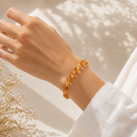 Yellow Golden Rutilated Quartz Bracelet