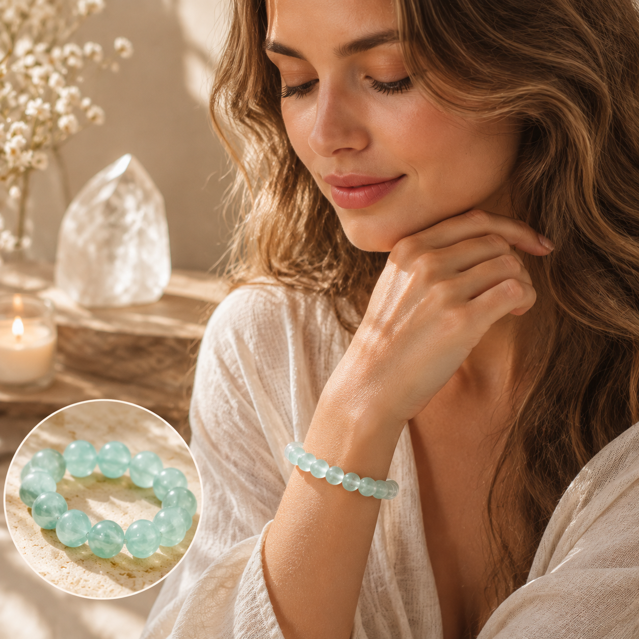 Natural Mint Green Fluorite Bracelet