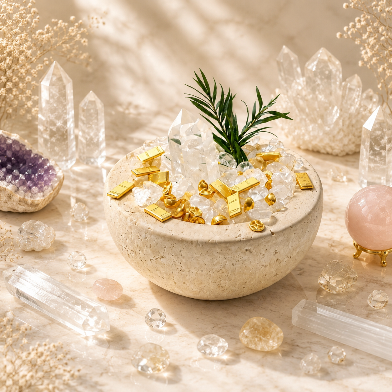 Clear Quartz Wealth Bowl