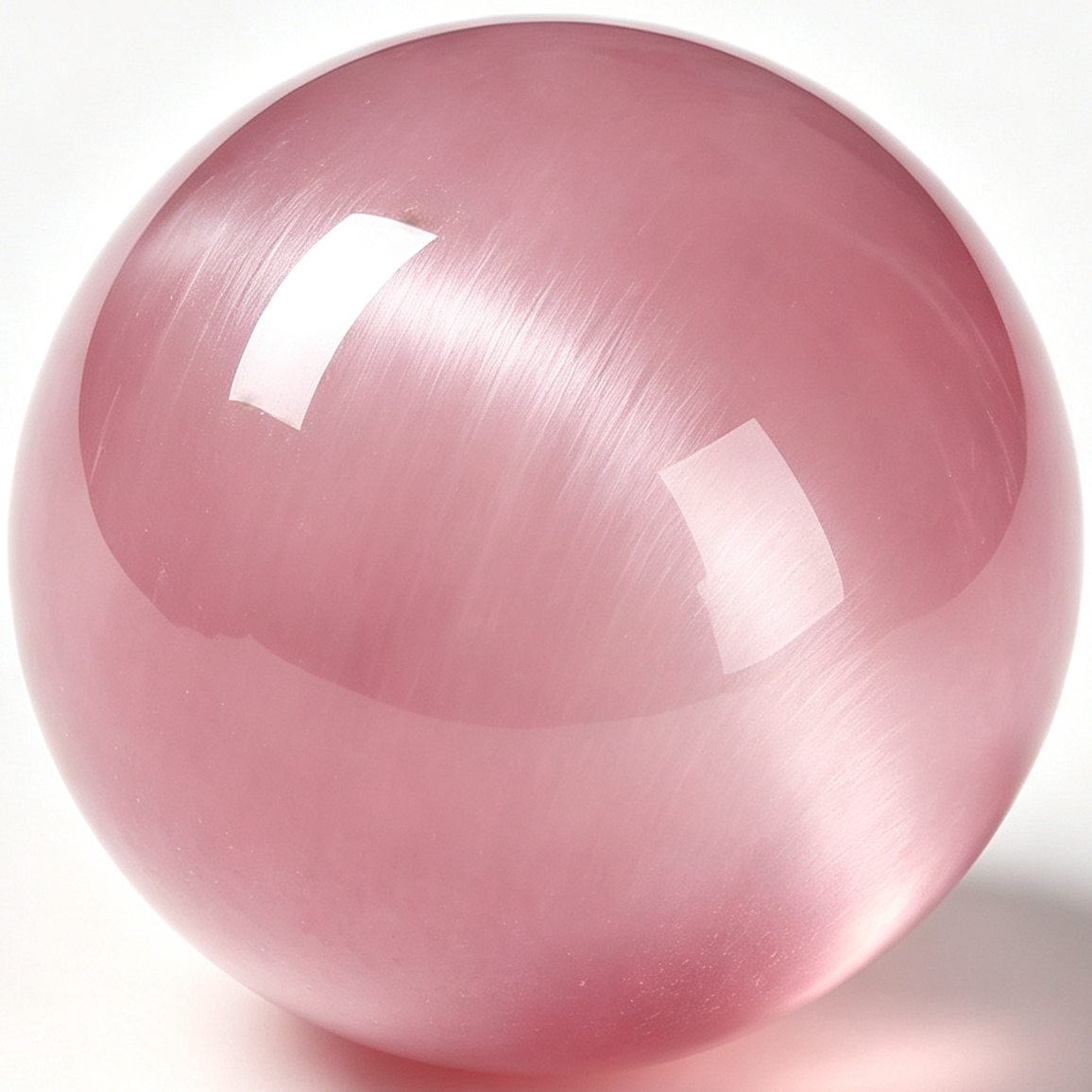 Deep Pink Cat's Eye Round Beads