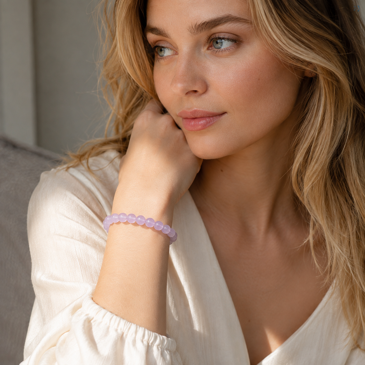 Purple Rabbit Hair Bracelet
