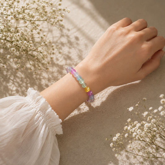 Colorful Rabbit Hair Fluorite Bracelet