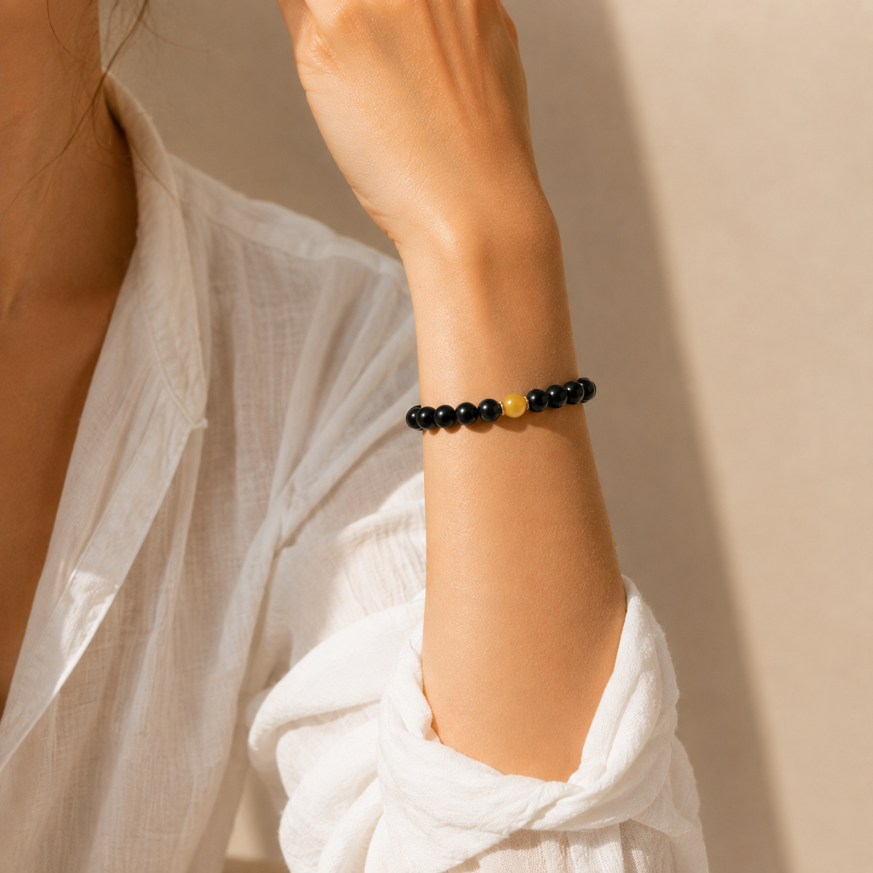 Obsidian Guardia Luster Bracelet
