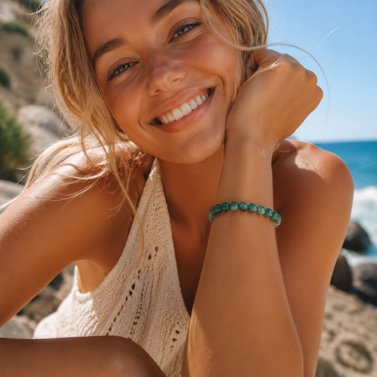 Natural Green Agate Bracelet