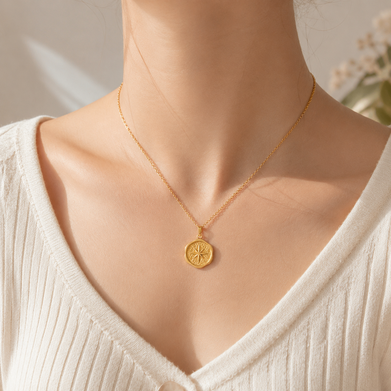 Celestial Compass Pendant Necklace